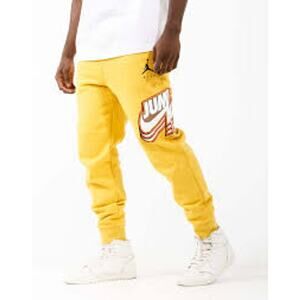 Nike Jump Man Fleece Pants Mens Size Medium NWOT Yellow White Black